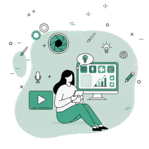 illustratie die creatieve contentcreatie uitlegt