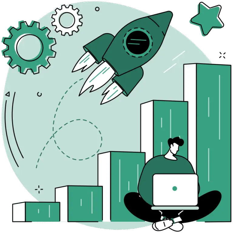 Een conceptuele weergave van de samenwerking tussen mens en AI voor het creëren van hoogwaardige content volgens Google E-E-A-T richtlijnen.